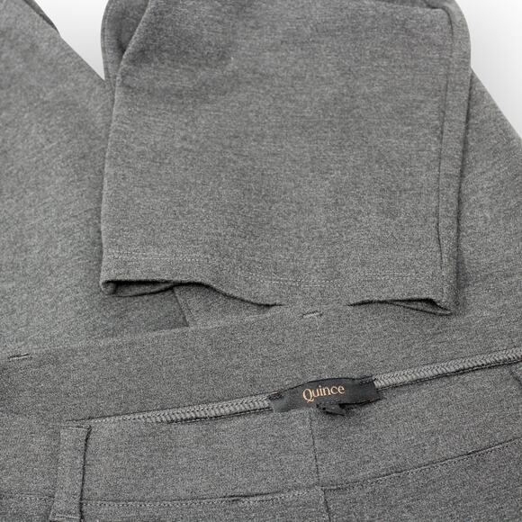 Medium Quince Ultra-Stretch Ponte StraightLeg Pant Legging FauxPockets Charcoal - Picture 9 of 10